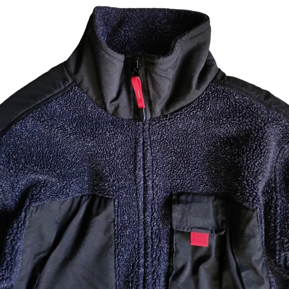 Vtg Y2K 2001 Tommy Hilfiger Fleece Full Zip Jacket Men's L Large Logo Flag TH